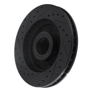 Chevrolet C2500 Brake Rotor (1) - Front Right - R1 Concepts - Drilled & Slotted - Black - `94-`02